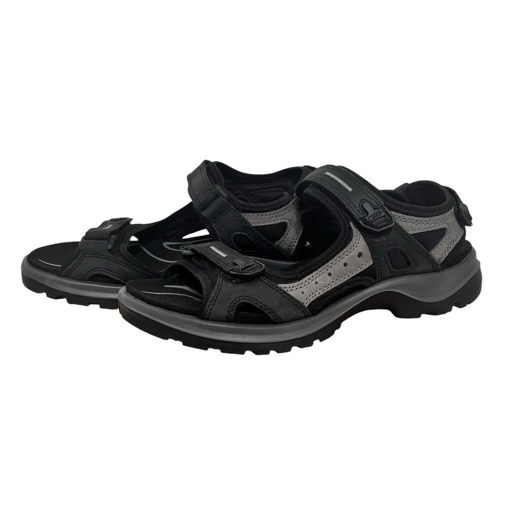 Ecco Offroad Yucatan Womens Black Strappy Leather Sandal Size 41 US Size 10-10.5